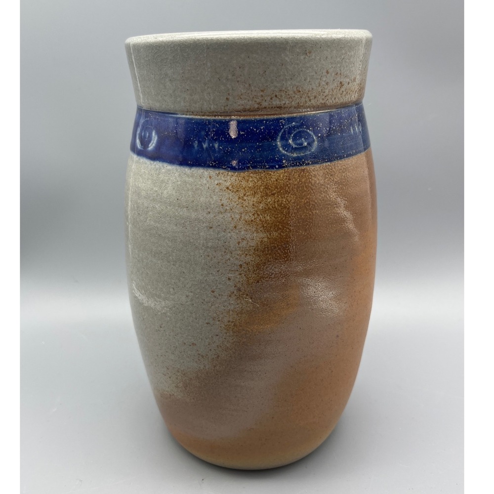 Vintage BUCK Pottery Glazed Stoneware Vase - 8 Inches -‎ Gruene Texas